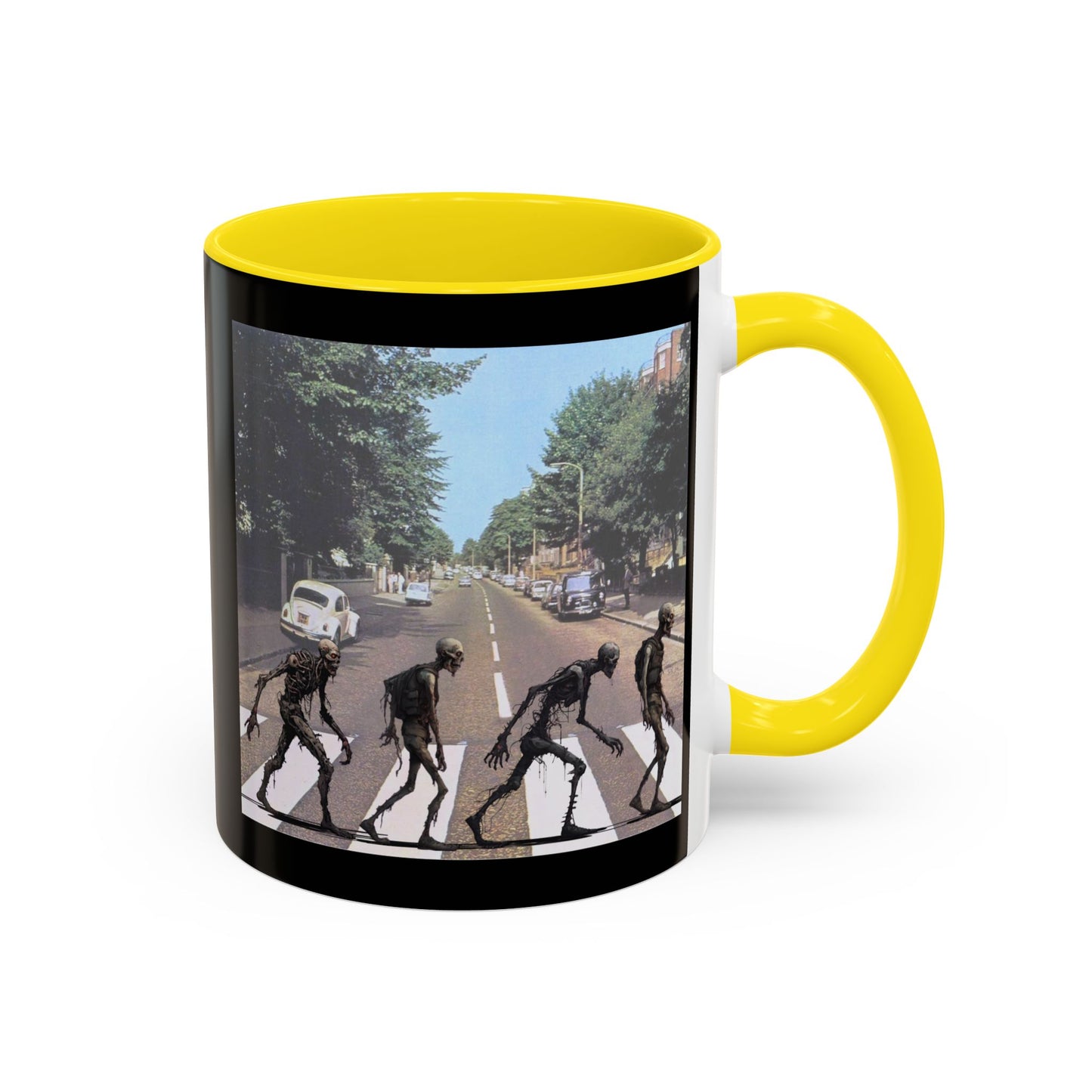 2-sided, Scabby Road Black Accent Mug by CreepyCrafts.boo