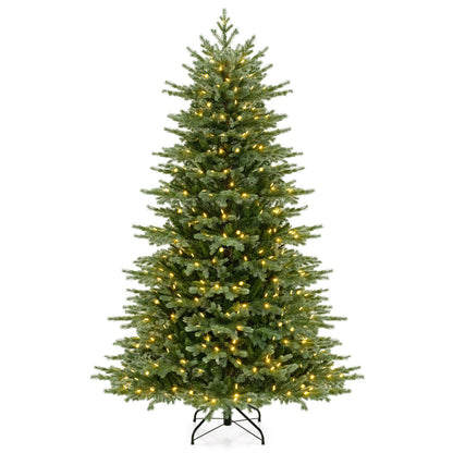 5/6/7 Feet Artificial Christmas Tree with 1426/2116/3156 Lush PVC and 200/300/400 Warm White LED Lights