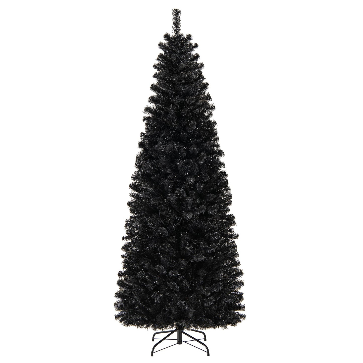 Pre-lit Christmas Halloween Tree with PVC Branch Tips and Warm White Lights