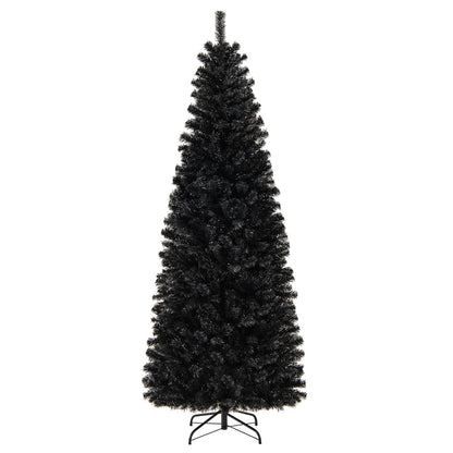 Pre-lit Christmas Halloween Tree with PVC Branch Tips and Warm White Lights