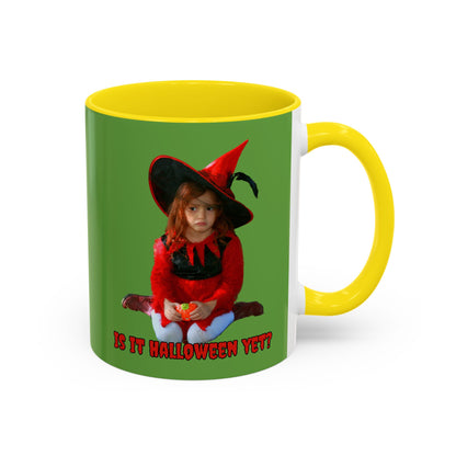 Is it Halloween yet? Green Accent Mug by CreepyCrafts.boo