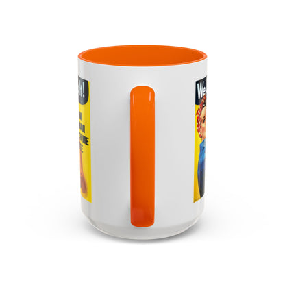 I Am Woman Watch Me Vote Rosie White Accent Mug by cypherpunkgear.com