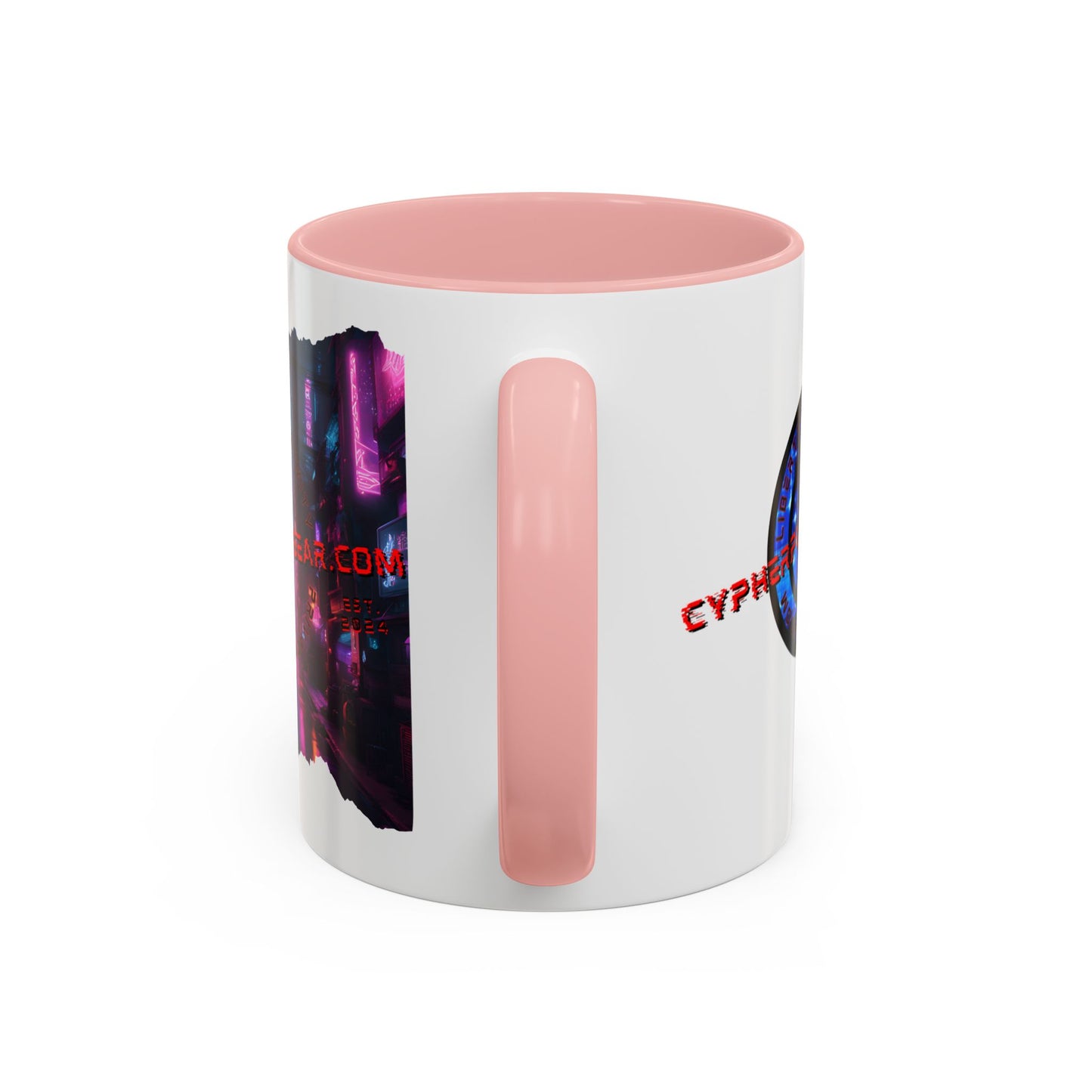 2-sided, cypherpunkgear.com Logo & Cityscape Accent Mug by cypherpunkgear.com
