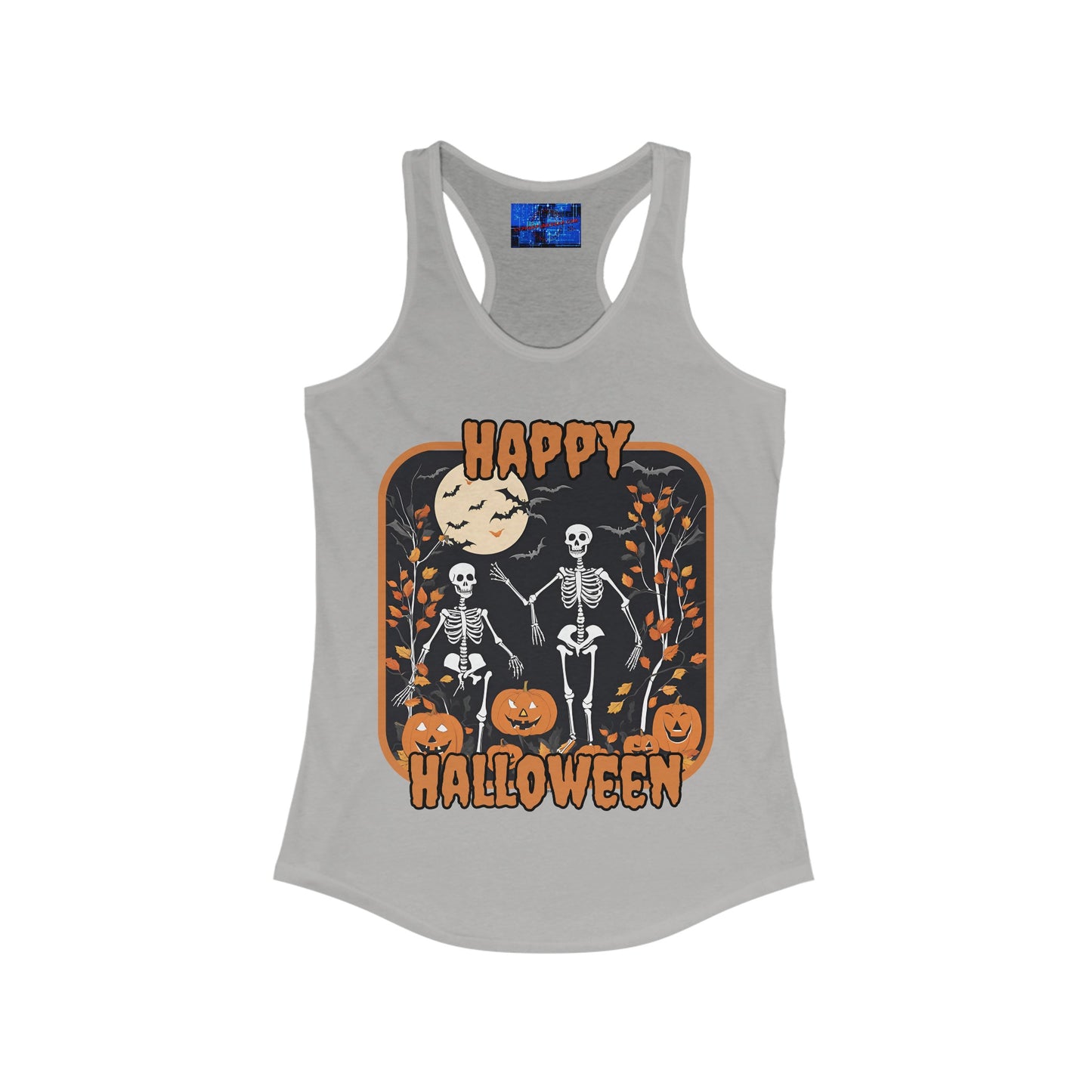 Spooktacular Skeletons of Halloween Women's Racerback Tank Top by cypherpunkgear