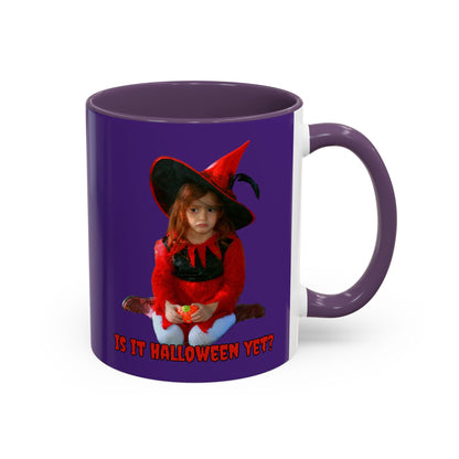 Is it Halloween yet? Dark Purple Accent Mug by CreepyCrafts.boo