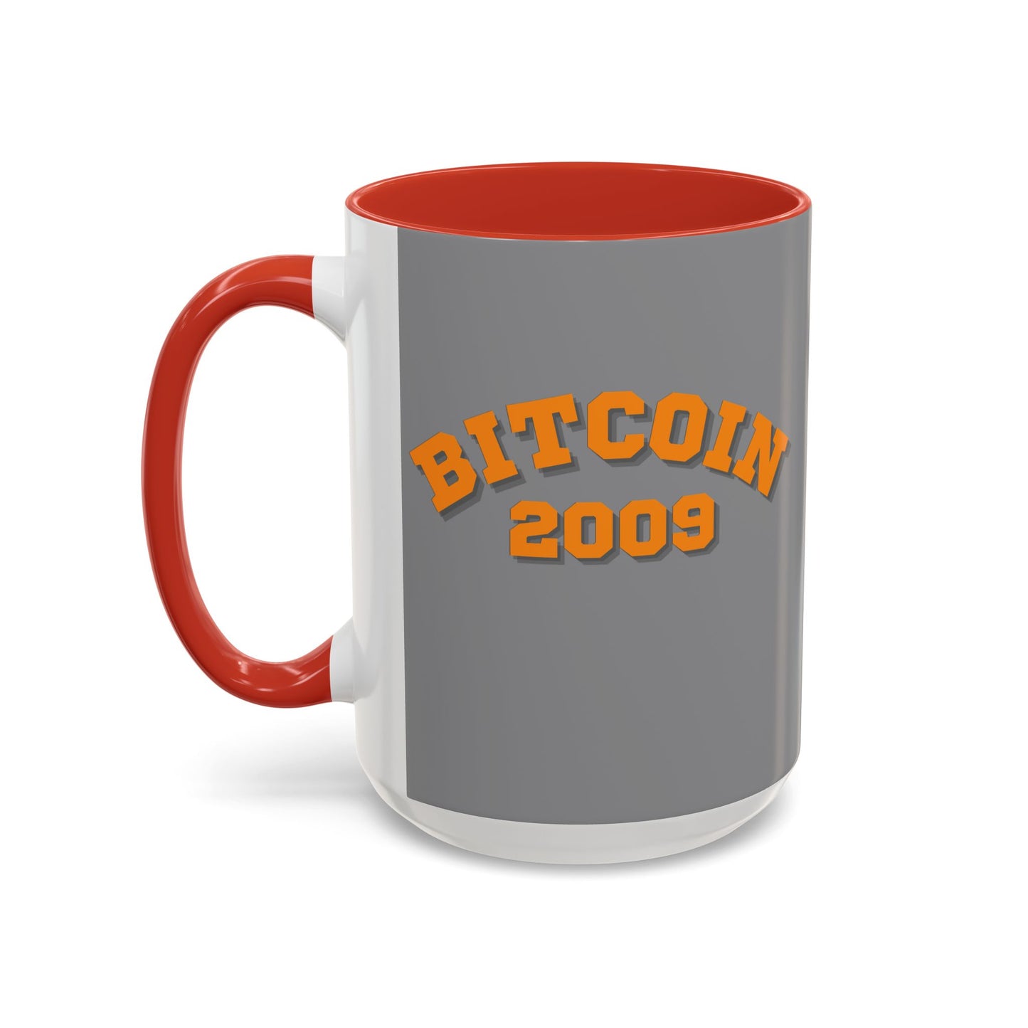 Bitcoin 2009 Grey Accent Mug by cypherpunkgear.com