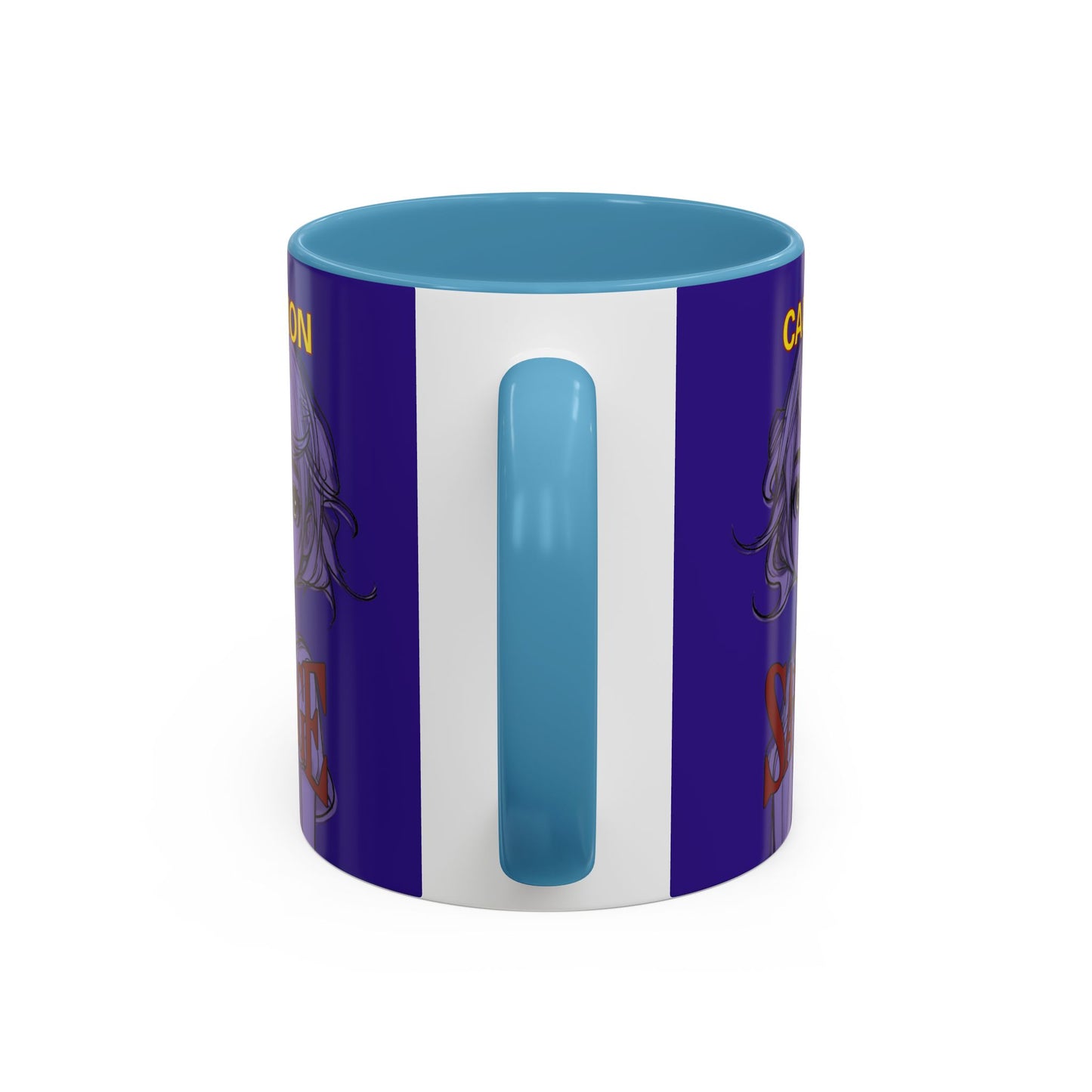 Caution, Savage Dark Purple Accent Mug by cypherpunkgear.com