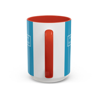 don't assume your freedoms are assured, White font, Turquoise Accent Mug by cypherpunkgear.com