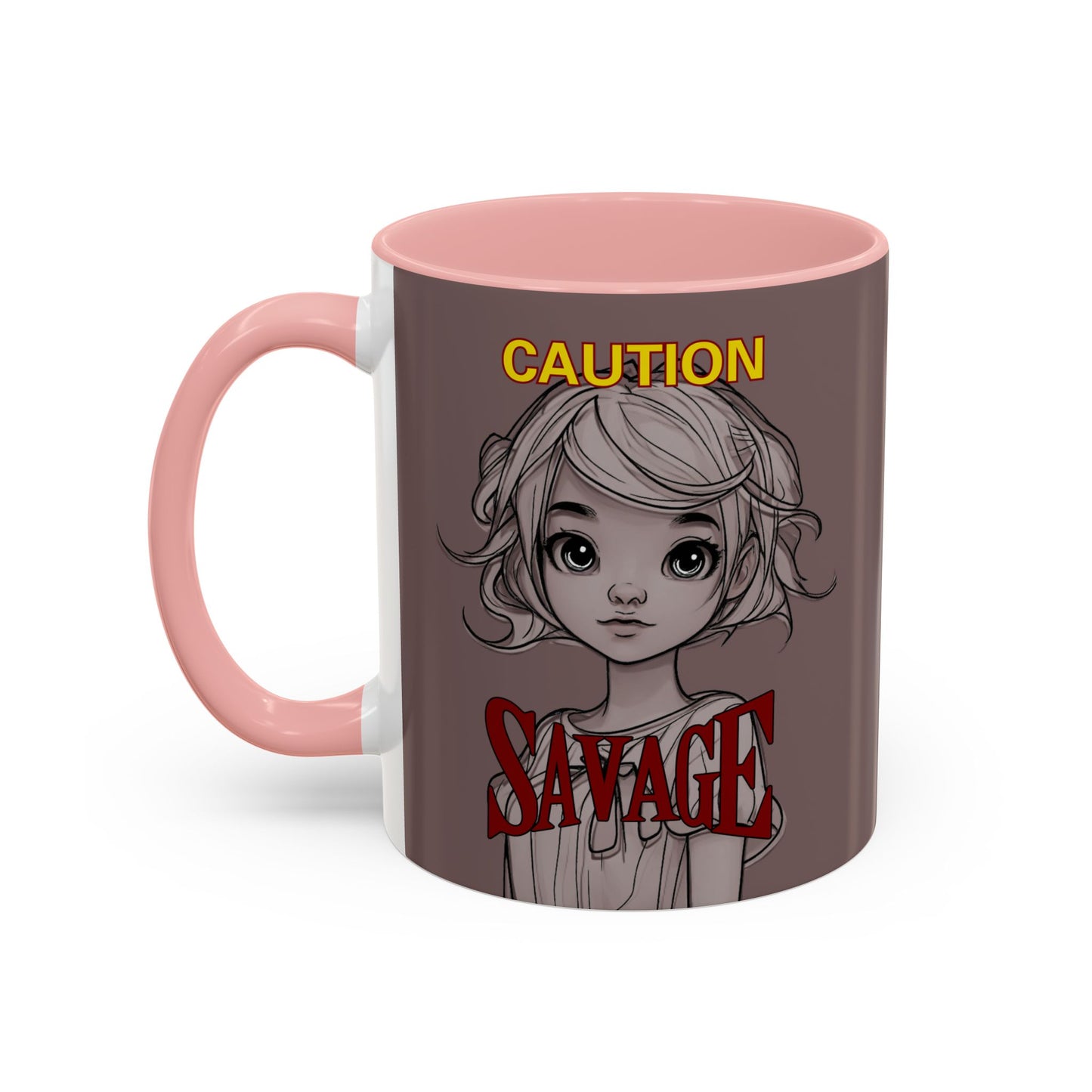 Caution, Savage Grey Accent Mug by cypherpunkgear.com