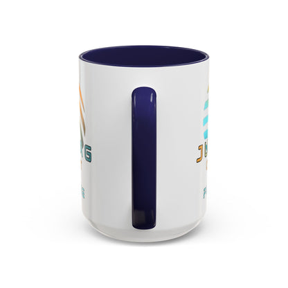 Jupiter (JUP) Orbit the Future White Accent Mug by cypherpunkgear.com