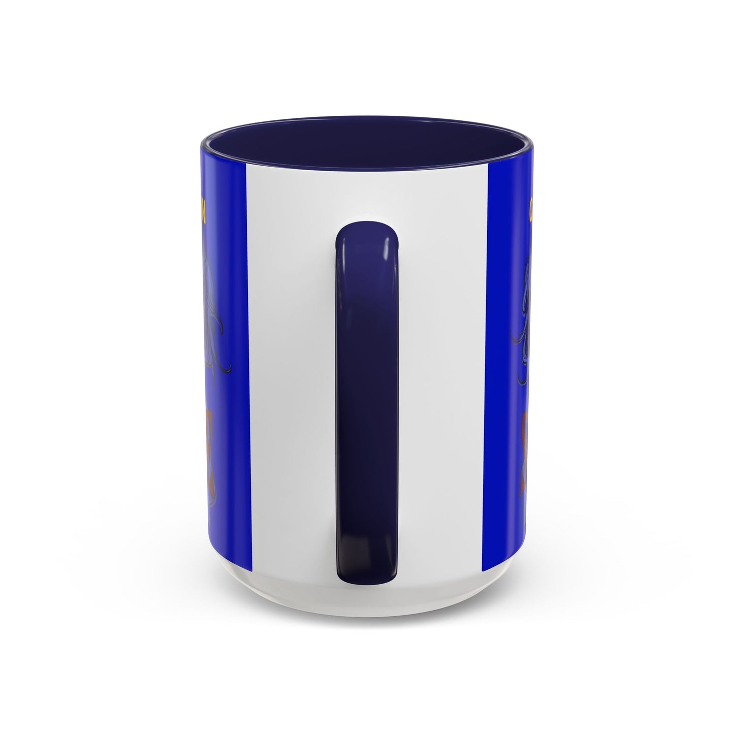 Caution, Savage Dark Blue Accent Mug by cypherpunkgear.com