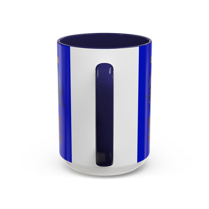 Caution, Savage Dark Blue Accent Mug by cypherpunkgear.com