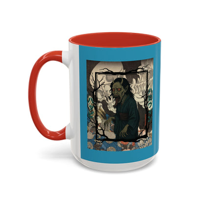 Yōkai Happy Halloween Turquoise Accent Mug by CreepyCrafts.boo