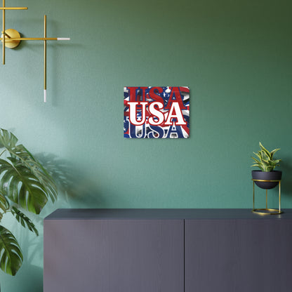 USA! USA! USA White Center Metal Art Sign by cypherpunkgear