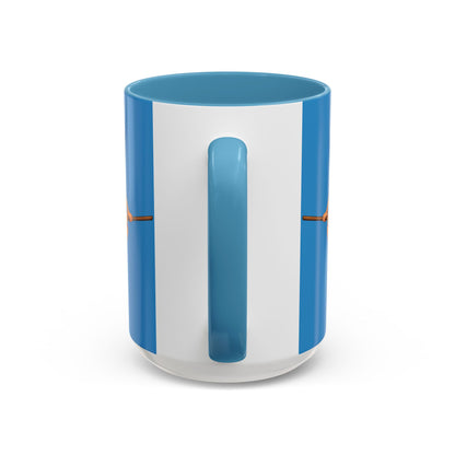 Hazel Hex Blue Accent Mug by CreepyCrafts.boo
