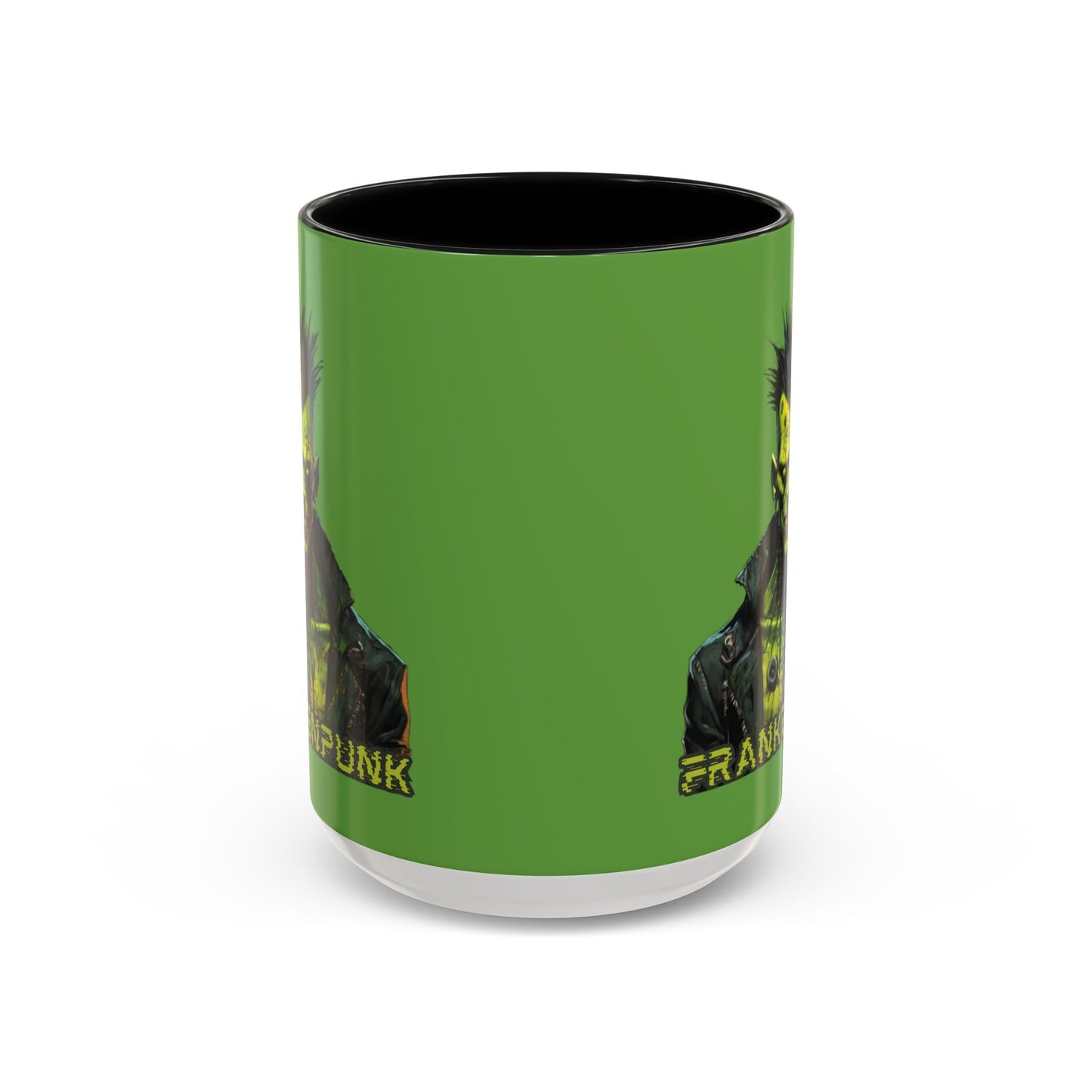 Frankenpunk Green Accent Mug by CreepyCrafts.boo