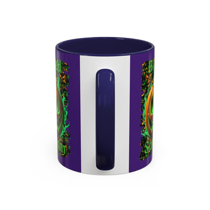 Blessed Samhain Green Jack Purple Accent Mug by CreepyCrafts.boo