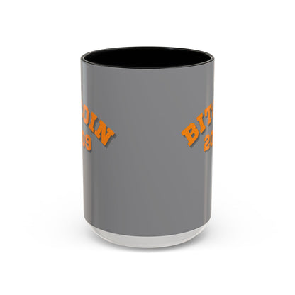 Bitcoin 2009 Grey Accent Mug by cypherpunkgear.com