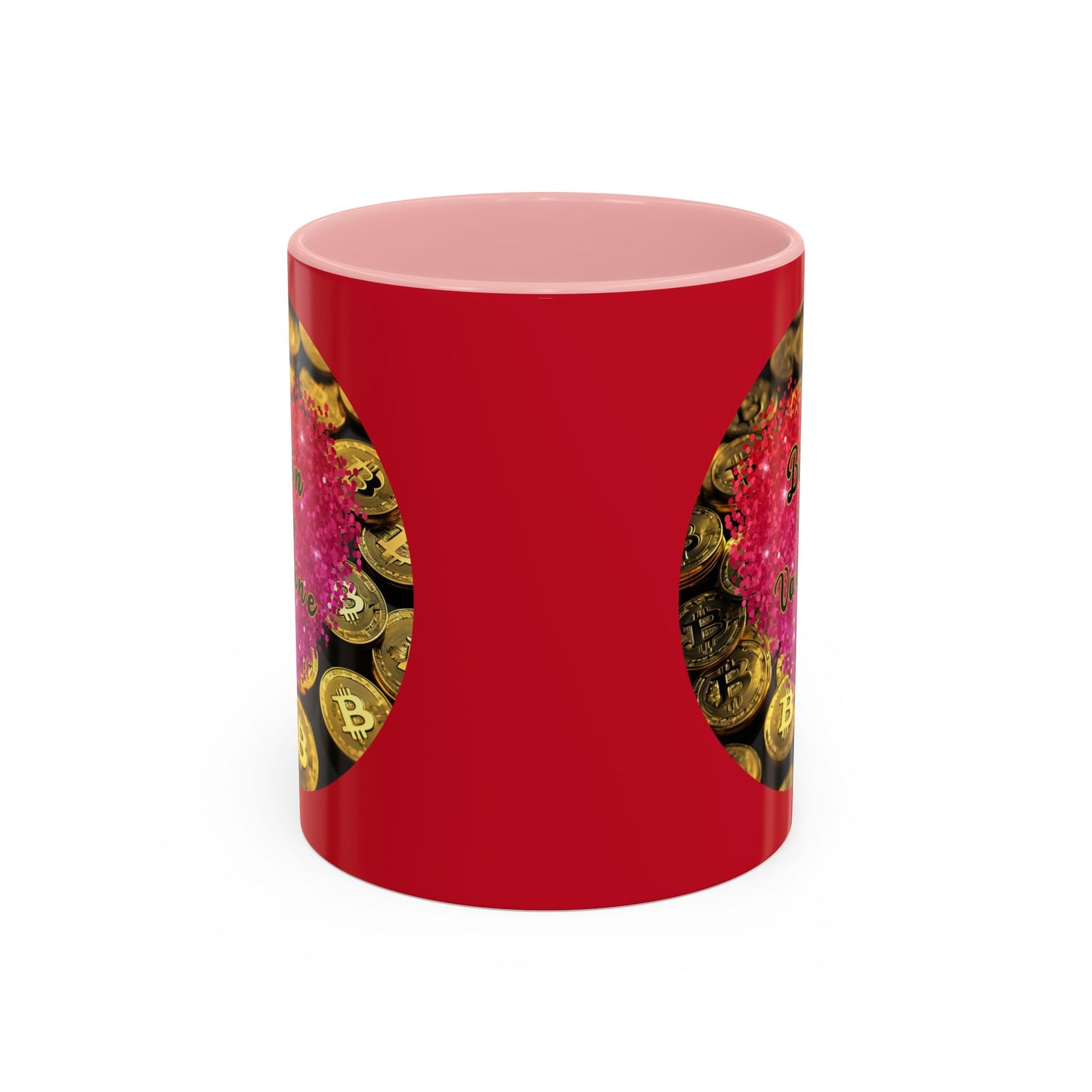 Bitcoin is My Valentine Red Accent Mug by cypherpunkgear.com