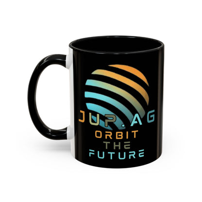 Jupiter (JUP) Orbit the Future Black Accent Mug by cypherpunkgear.com