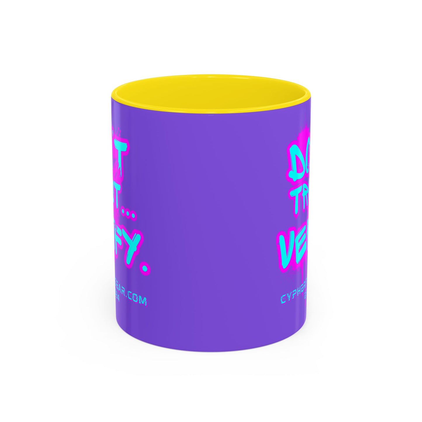 Don't Trust...Verify. Light Purple Accent Mug by cypherpunkgear.com