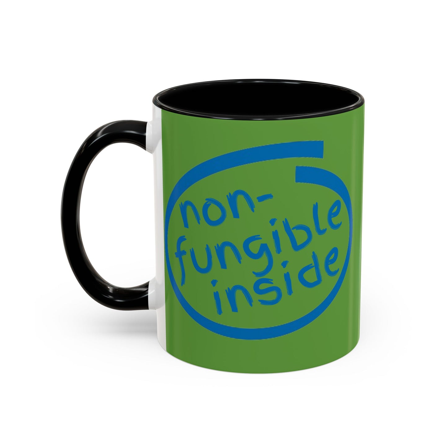 Non-Fungible Inside Green Accent Mug by cypherpunkgear.com