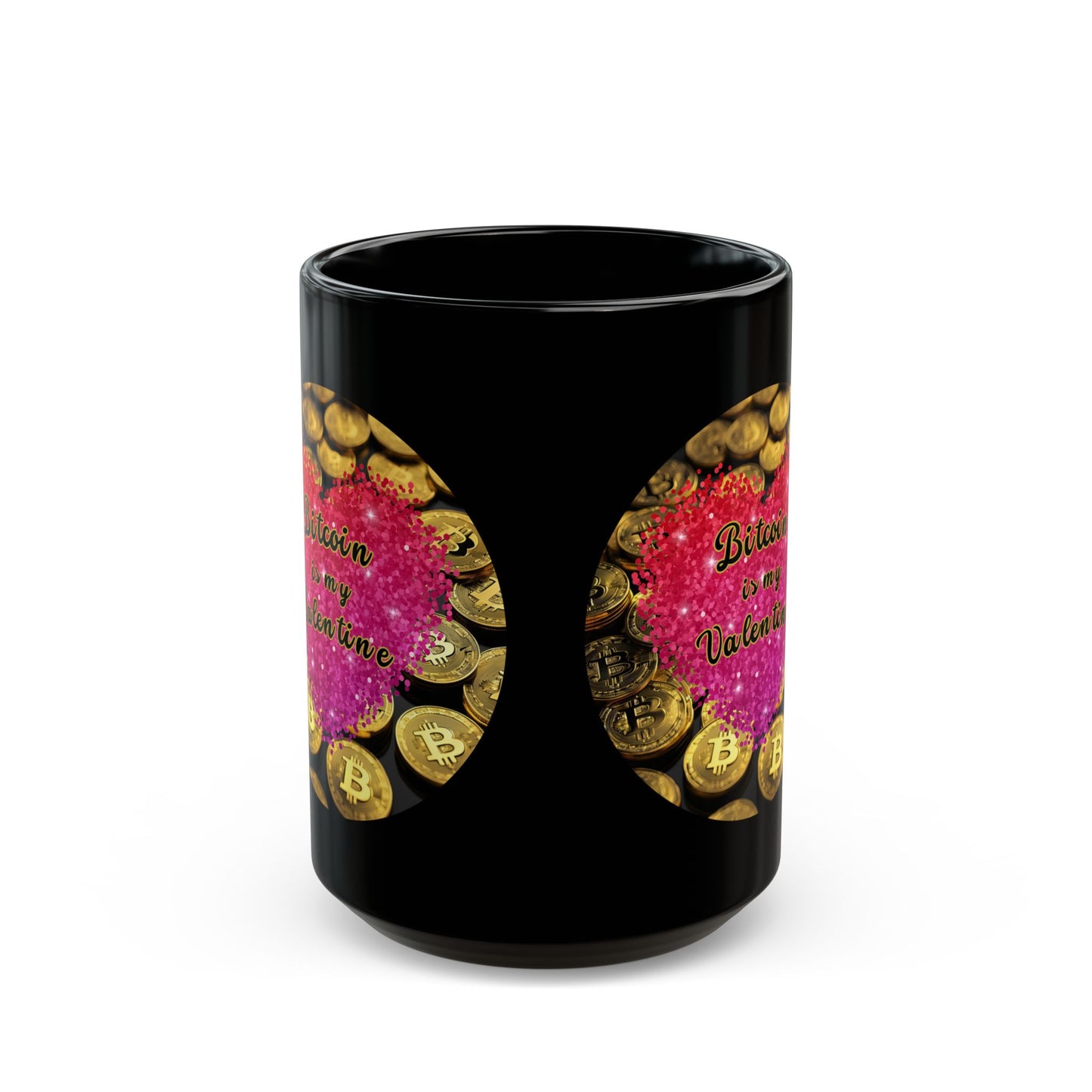 Bitcoin is My Valentine Black Mug by cypherpunkgear.com