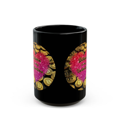Bitcoin is My Valentine Black Mug by cypherpunkgear.com