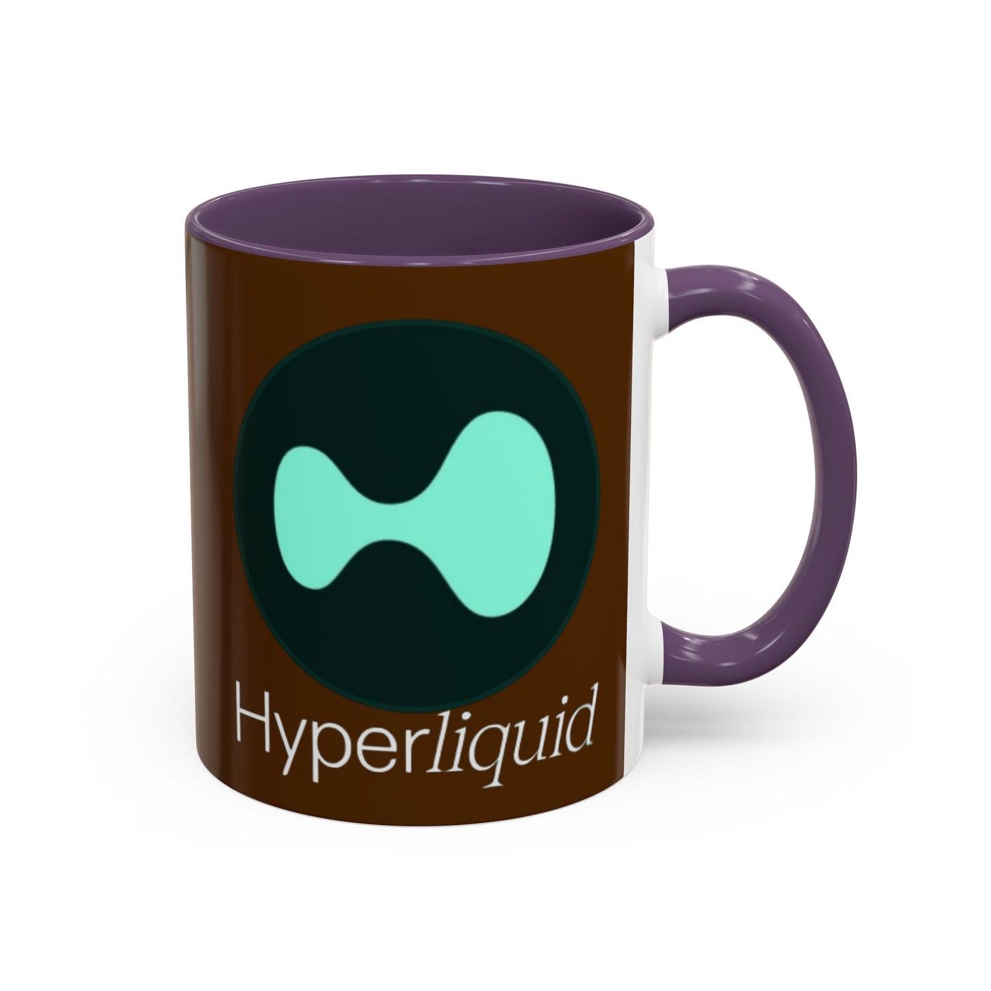 Hyperliquid White font Brown Accent Mug by cypherpunkgear.com