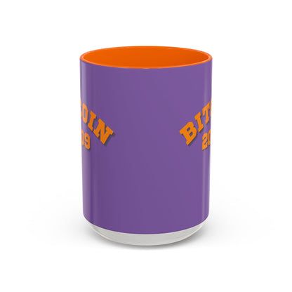 Bitcoin 2009 Light Purple Accent Mug by cypherpunkgear.com