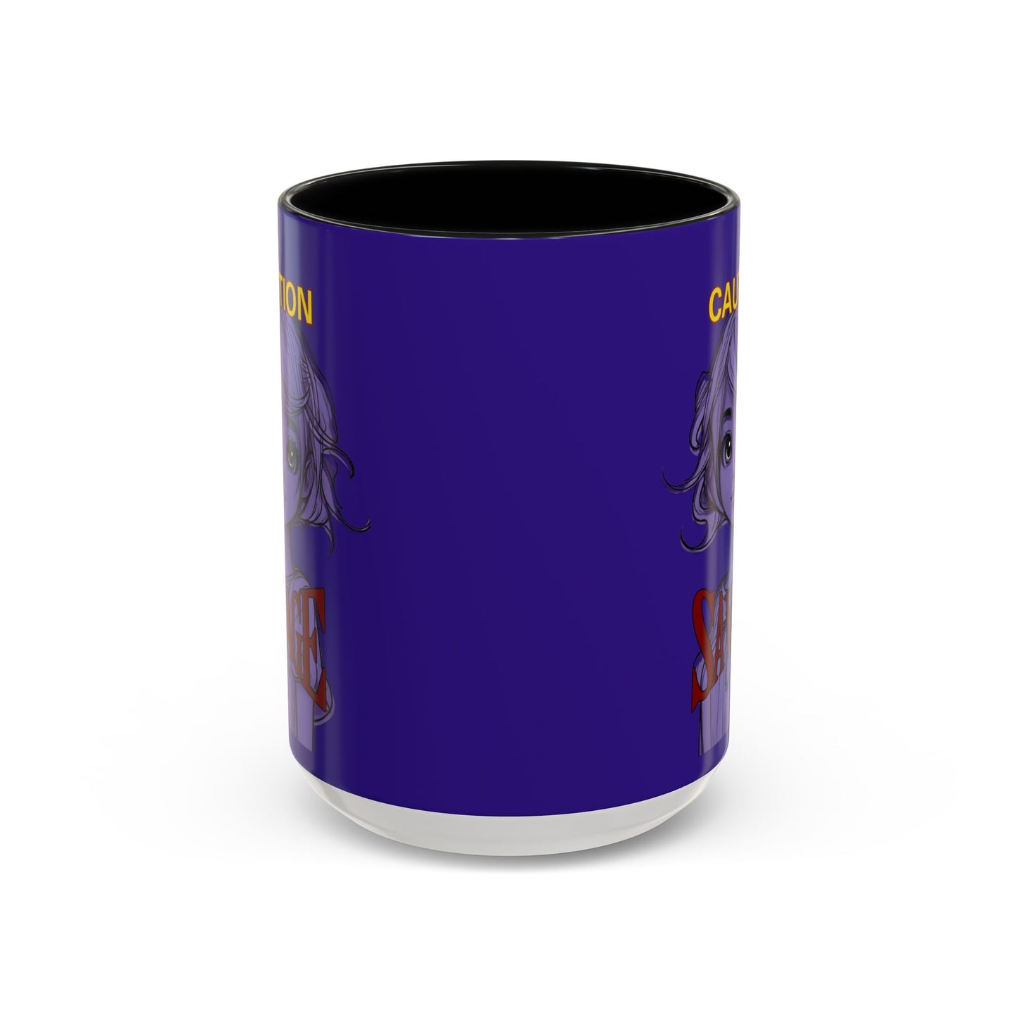 Caution, Savage Dark Purple Accent Mug by cypherpunkgear.com