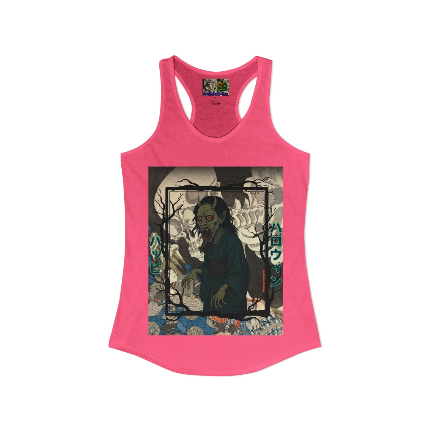 Yōkai Happy Halloween Women's Racerback Tank Top by CreepyCrafts.boo