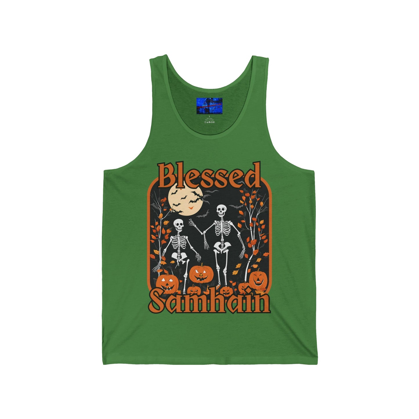 Spooktacular Skeletons of Samhain Unisex Jersey Tank Top by cypherpunkgear