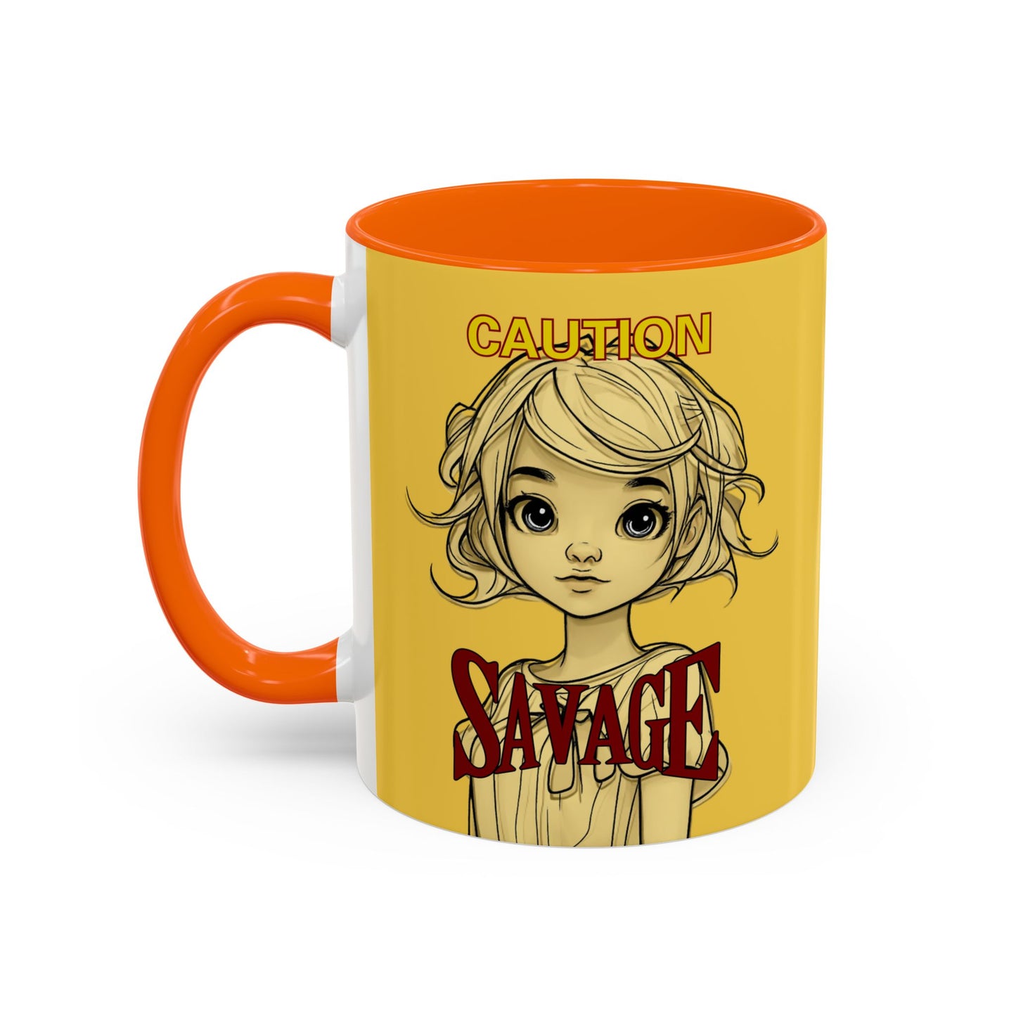 Caution, Savage Yellow Accent Mug by cypherpunkgear.com
