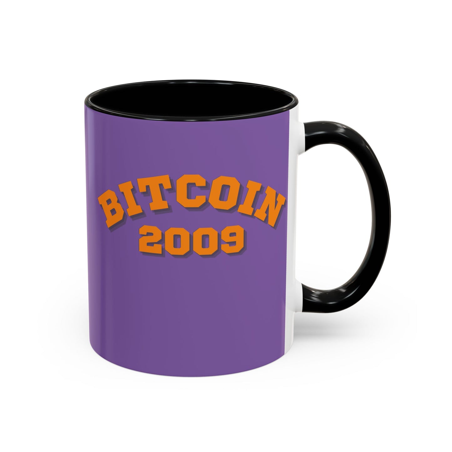 Bitcoin 2009 Light Purple Accent Mug by cypherpunkgear.com