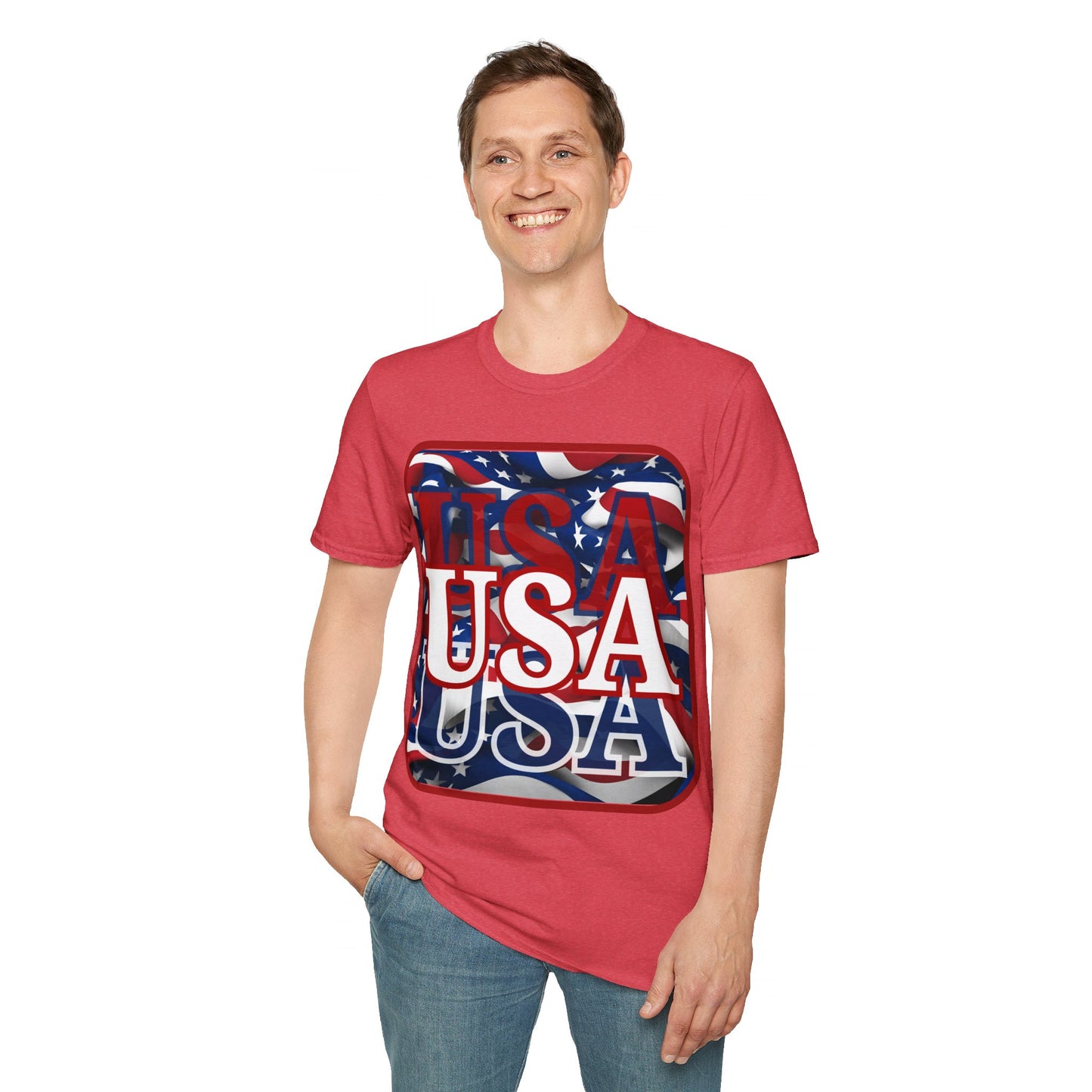 Red WHITE and Blue USA Patriot LTcolors Unisex T-Shirt by cypherpunkgear