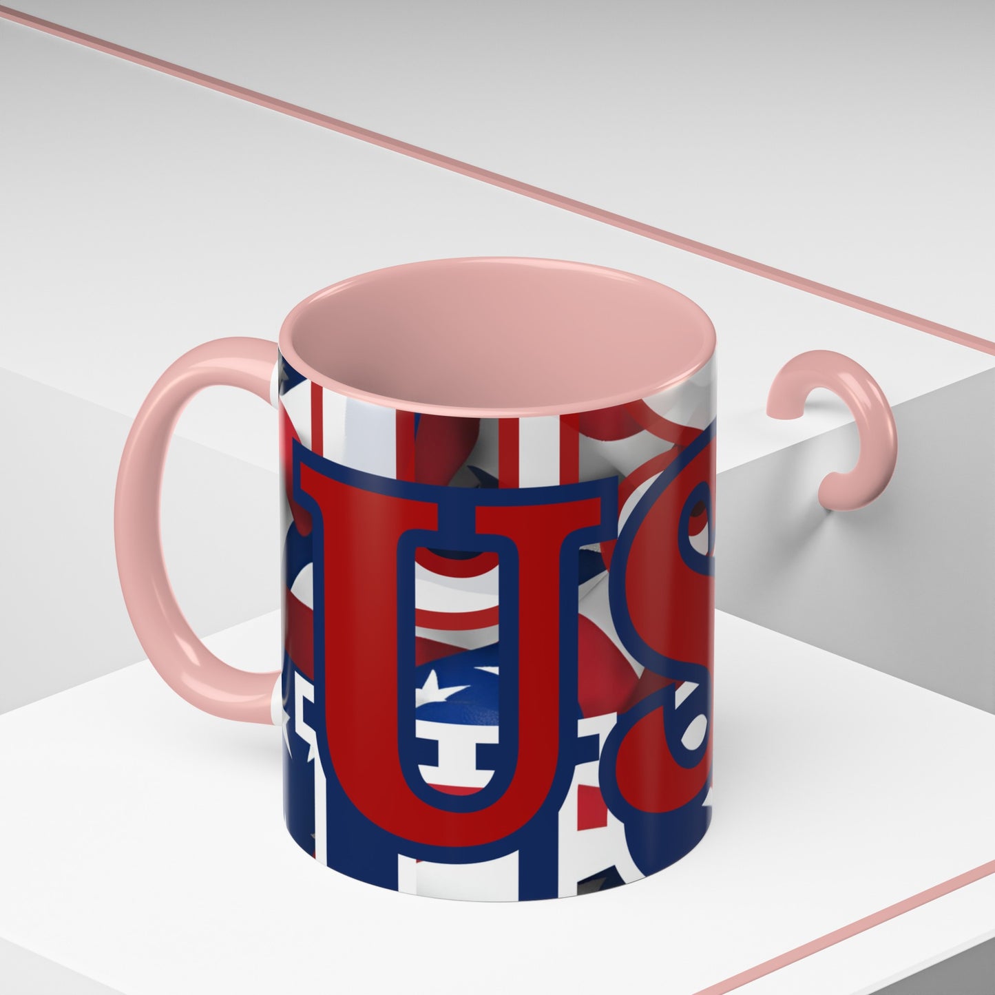 USA! USA! USA RDfont Patriot Accent Mug by cypherpunkgear