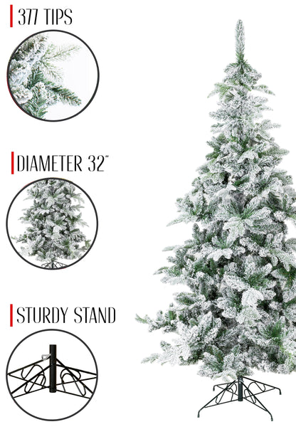 Snow Flocked Alpine Fir Christmas Tree