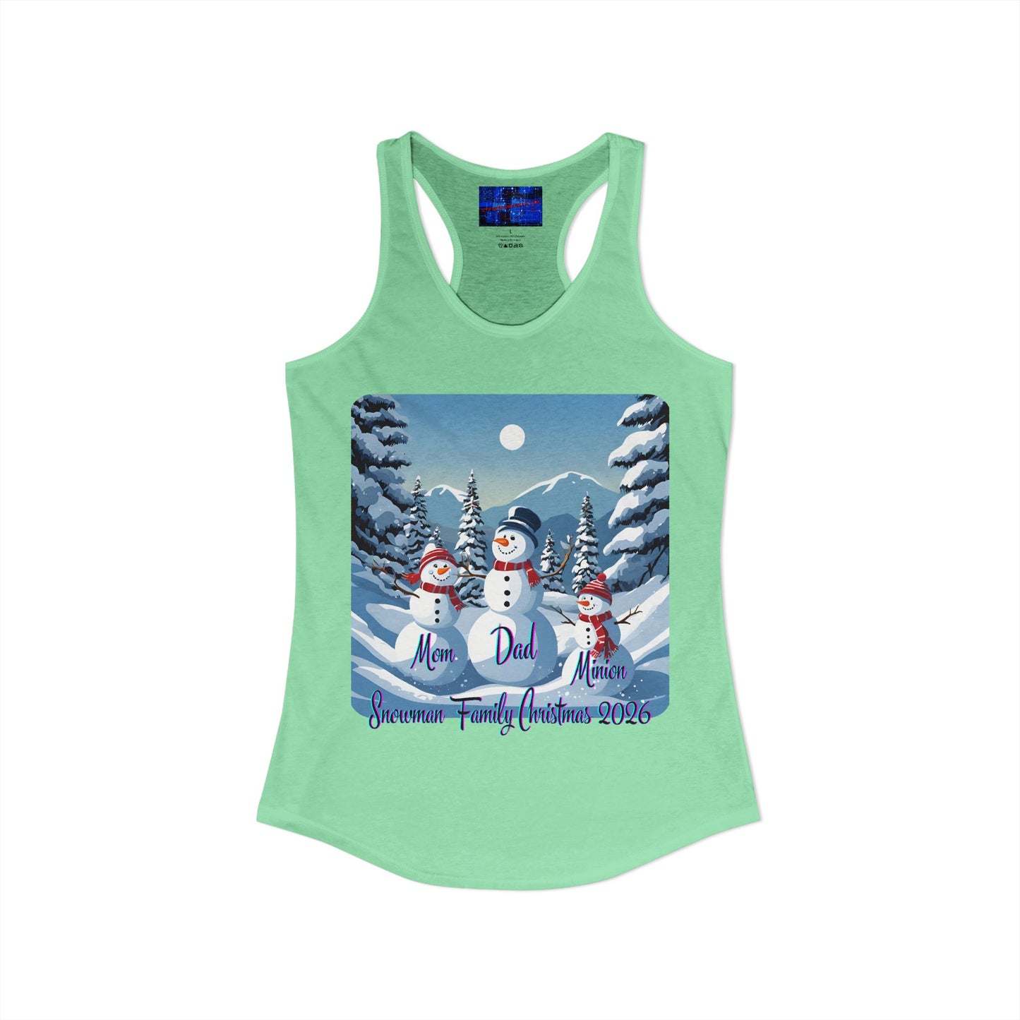 Snowman Family of 3 Women's Racerback Tank Top by cypherpunkgear.com