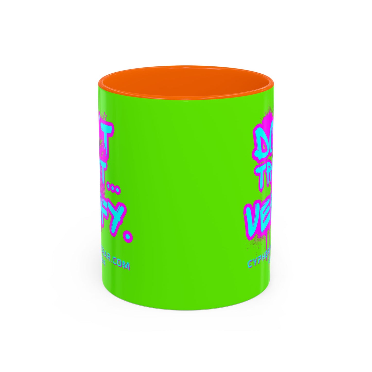 Don't Trust...Verify. Green Accent Mug by cypherpunkgear.com