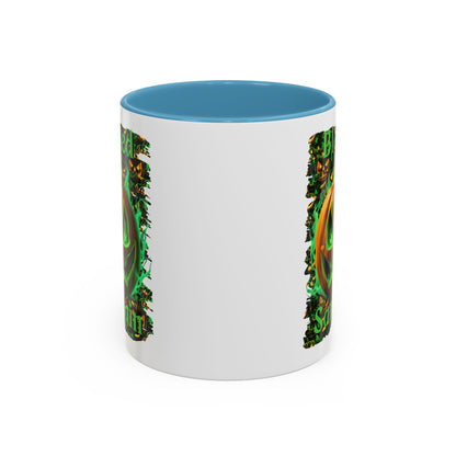 Blessed Samhain Green Jack White Accent Mug by CreepyCrafts.boo
