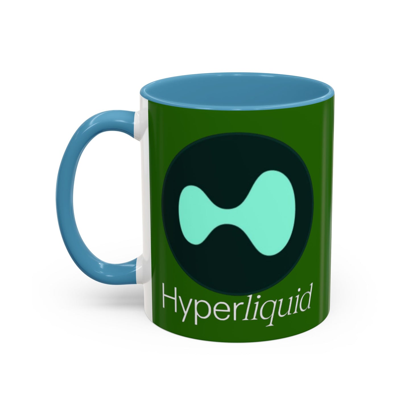 Hyperliquid White font Green Accent Mug by cypherpunkgear.com