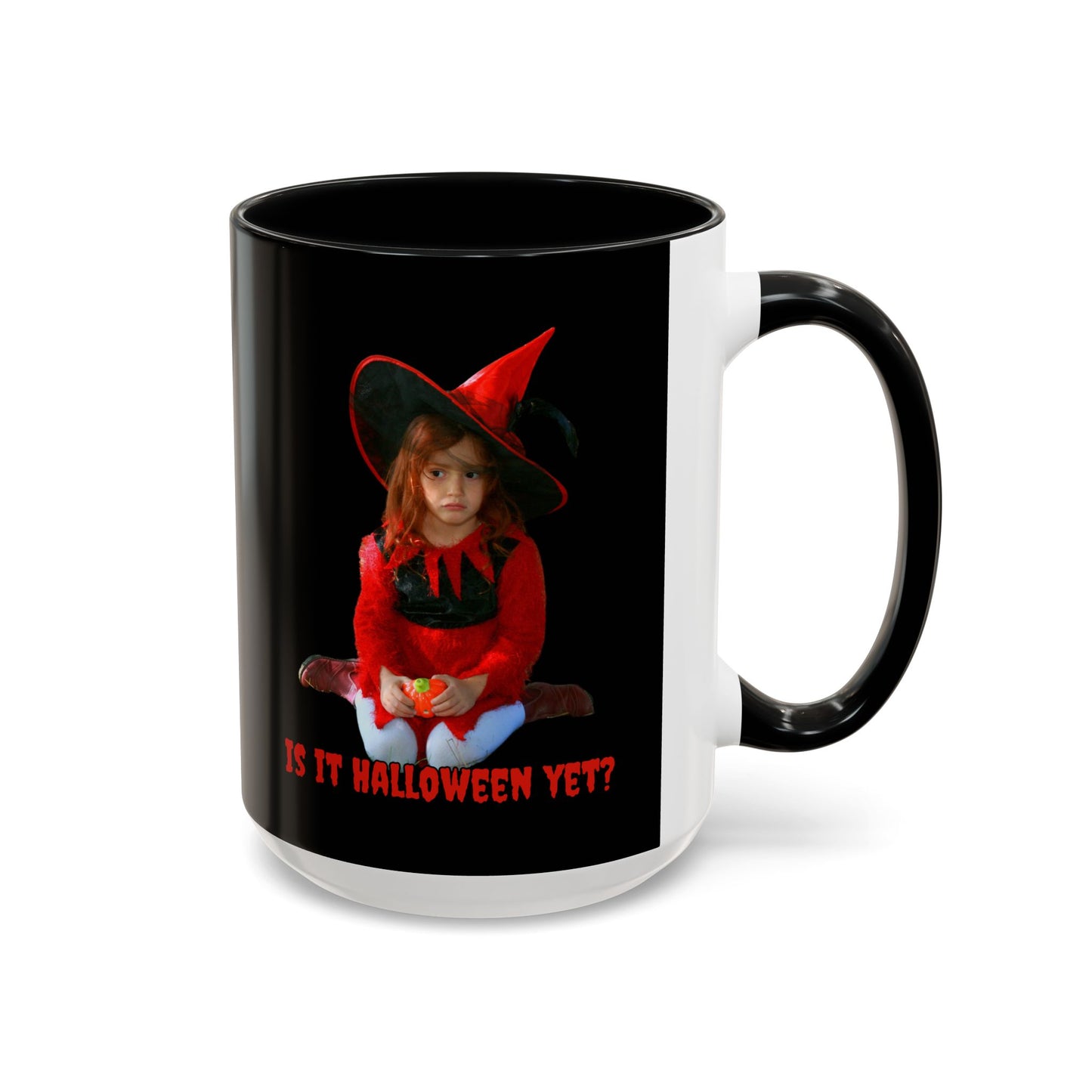 Is it Halloween yet? Black Accent Mug by CreepyCrafts.boo