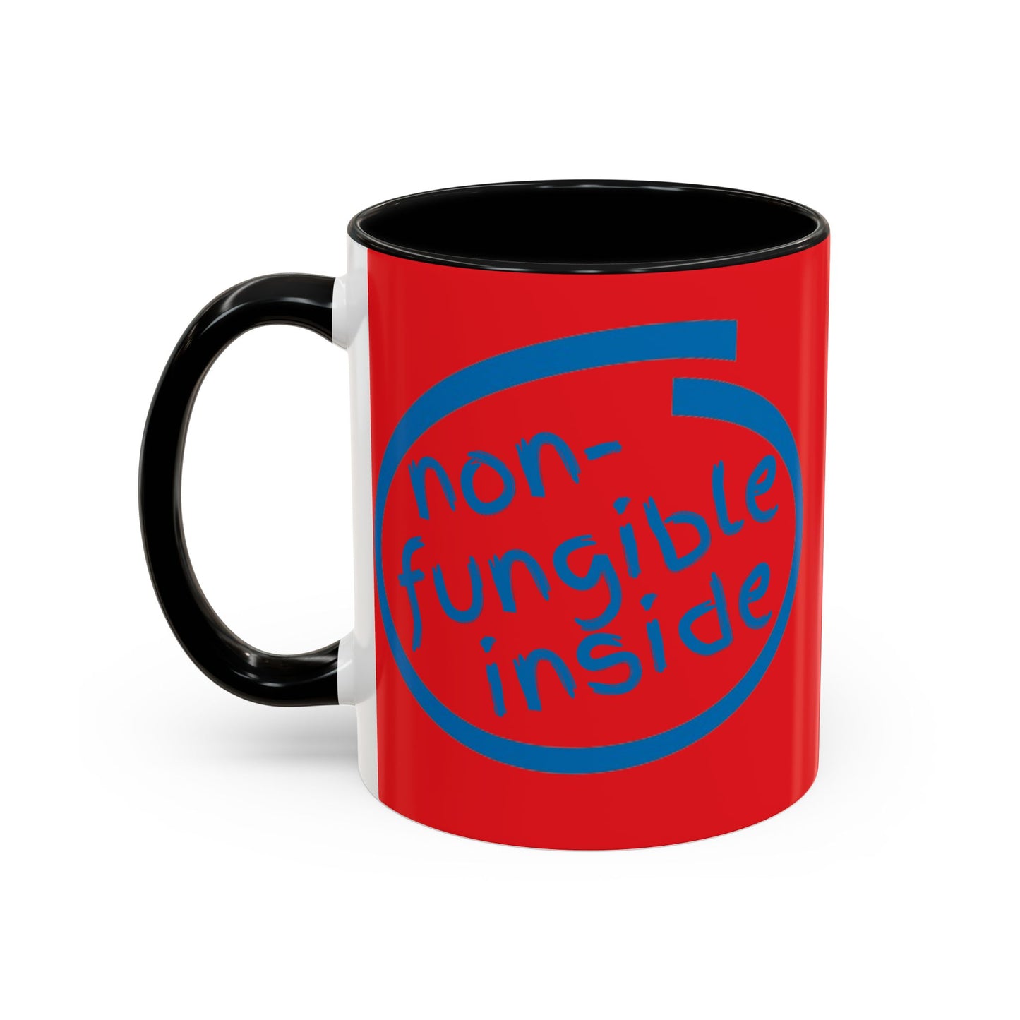Non-Fungible Inside Red Accent Mug by cypherpunkgear.com