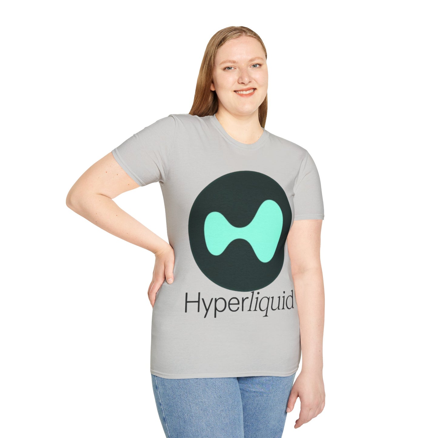 Hyperliquid Black font Unisex T-Shirt by cypherpunkgear.com
