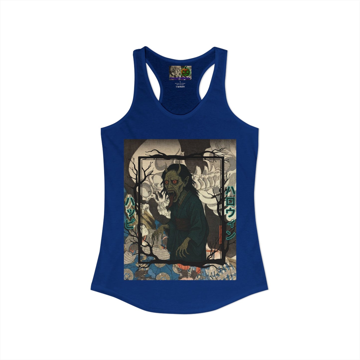 Yōkai Happy Halloween Women's Racerback Tank Top by CreepyCrafts.boo