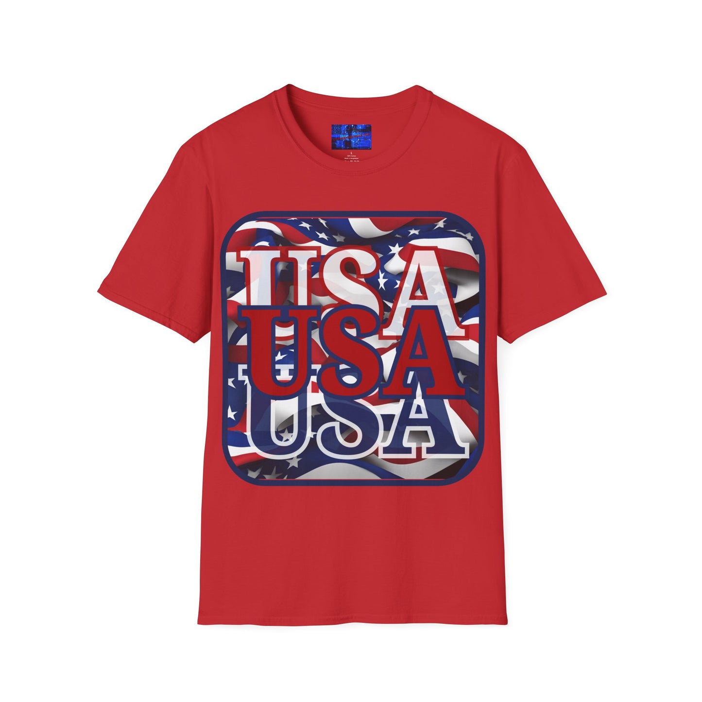 RED White and Blue USA Patriot Light colors Unisex T-Shirt by cypherpunkgear.com