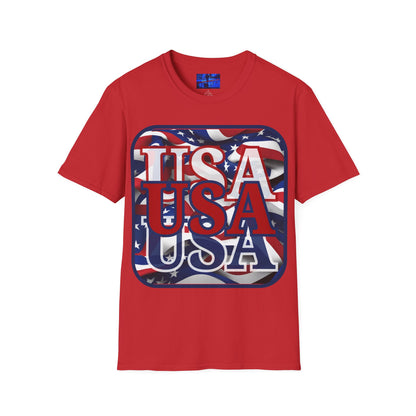 RED White and Blue USA Patriot Light colors Unisex T-Shirt by cypherpunkgear.com