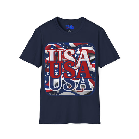 RED White and Blue USA Patriot Dark colors Unisex T-Shirt by cypherpunkgear.com