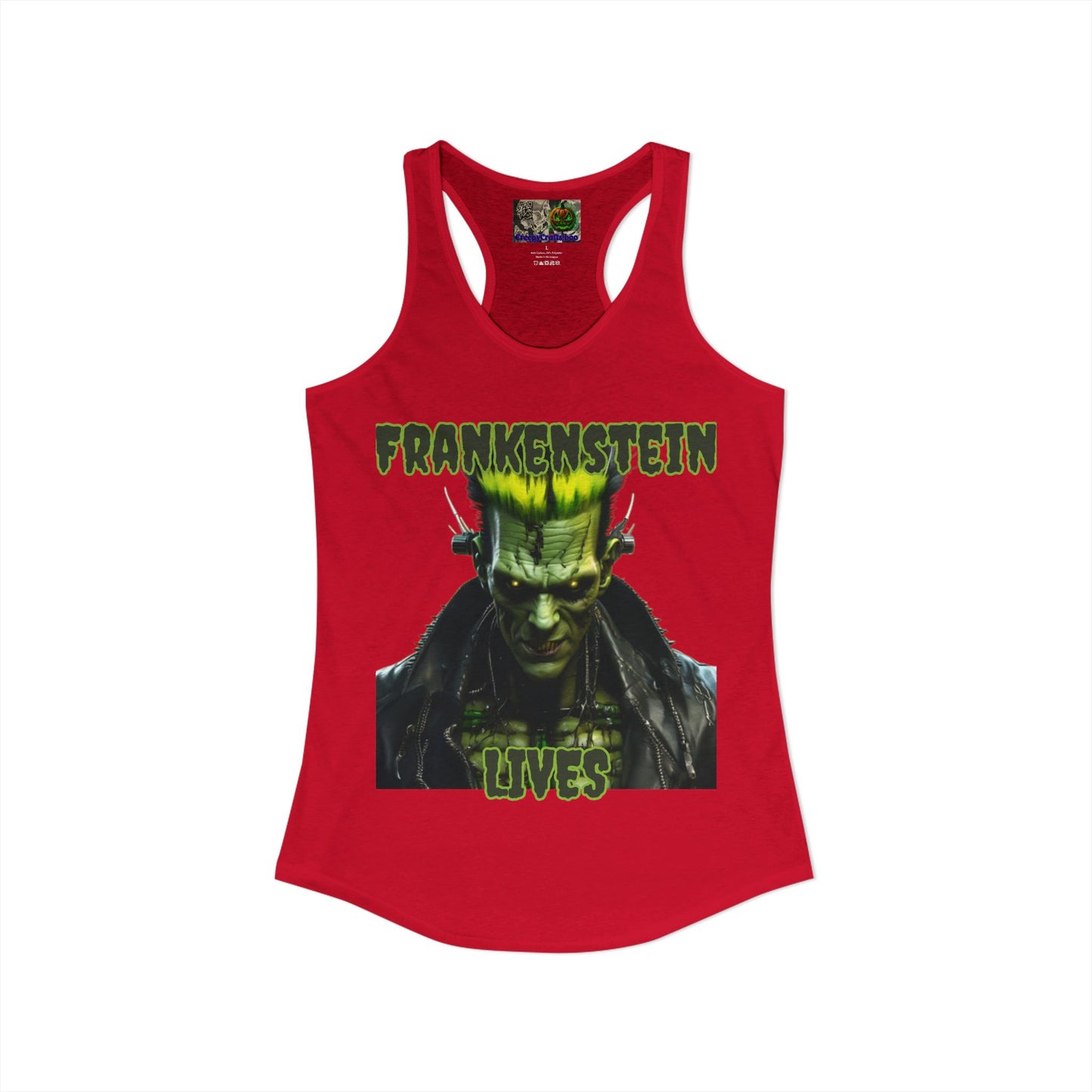 Frankenstein Lives Women's Racerback Tank Top by CreepyCrafts.boo